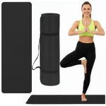 Sport si Outdoor - Fitness - Accesorii fitness - Saltele fitness - Saltea fitness antiderapanta din NBR, 183x61x2 cm, cu curea transport, negru - Infinity.ro