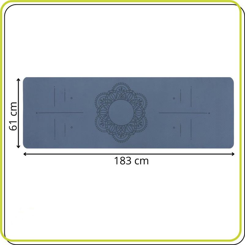 Sport si Outdoor - Fitness - Accesorii fitness - Saltele fitness - Saltea yoga antiderapanta din TPE, 183x61x0.6 cm, cu curea transport, albastru - Infinity.ro