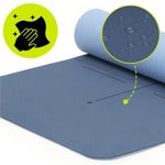 Sport si Outdoor - Fitness - Accesorii fitness - Saltele fitness - Saltea yoga antiderapanta din TPE, 183x61x0.6 cm, cu curea transport, albastru - Infinity.ro
