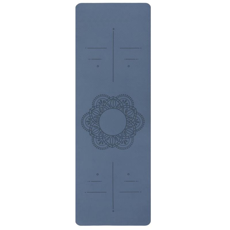 Sport si Outdoor - Fitness - Accesorii fitness - Saltele fitness - Saltea yoga antiderapanta din TPE, 183x61x0.6 cm, cu curea transport, albastru - Infinity.ro