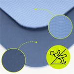 Sport si Outdoor - Fitness - Accesorii fitness - Saltele fitness - Saltea yoga antiderapanta din TPE, 183x61x0.6 cm, cu curea transport, albastru - Infinity.ro