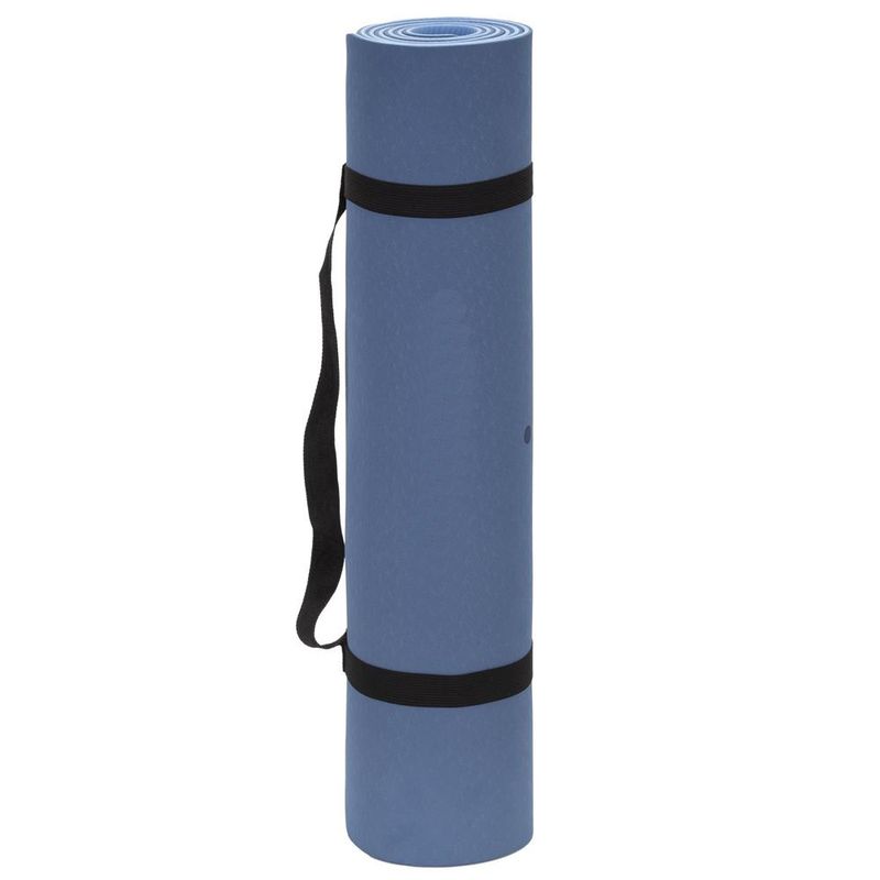 Sport si Outdoor - Fitness - Accesorii fitness - Saltele fitness - Saltea yoga antiderapanta din TPE, 183x61x0.6 cm, cu curea transport, albastru - Infinity.ro