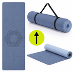 Sport si Outdoor - Fitness - Accesorii fitness - Saltele fitness - Saltea yoga antiderapanta din TPE, 183x61x0.6 cm, cu curea transport, albastru - Infinity.ro