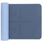 Sport si Outdoor - Fitness - Accesorii fitness - Saltele fitness - Saltea yoga antiderapanta din TPE, 183x61x0.6 cm, cu curea transport, albastru - Infinity.ro