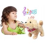 Jucarii, Copii si Bebe - Jucarii si jocuri - Jucarii & jocuri educative - Jucarii interactive - Catel interactiv copii sunete mers melodii lesa accesorii, 23x12x21 cm, joaca creativa, bej - Infinity.ro