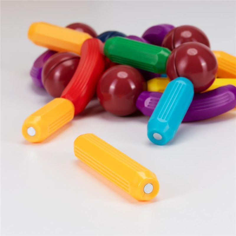 Jucarii, Copii si Bebe - Jucarii si jocuri - Seturi de constructie si cuburi - Seturi de constructie - Set constructie tije bile magnetice educative copii 128 piese, structuri 3d, multicolor - Infinity.ro