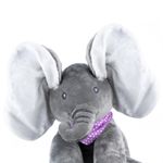 Jucarii, Copii si Bebe - Jucarii si jocuri - Jucarii de plus - Jucarie plus interactiva elefant canta misca urechile cucu-bau, 30x30x25 cm, educativa, gri - Infinity.ro