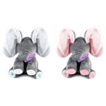 Jucarii, Copii si Bebe - Jucarii si jocuri - Jucarii de plus - Jucarie plus interactiva elefant canta misca urechile cucu-bau, 30x30x25 cm, educativa, gri - Infinity.ro