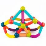 Jucarii, Copii si Bebe - Jucarii si jocuri - Seturi de constructie si cuburi - Seturi de constructie - Set constructie tije bile magnetice educative copii 100 piese, structuri 3d, multicolor - Infinity.ro