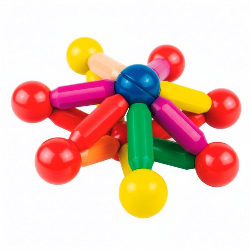 Jucarii, Copii si Bebe - Jucarii si jocuri - Seturi de constructie si cuburi - Seturi de constructie - Set constructie tije bile magnetice educative copii 100 piese, structuri 3d, multicolor - Infinity.ro