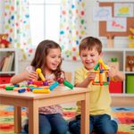Jucarii, Copii si Bebe - Jucarii si jocuri - Seturi de constructie si cuburi - Seturi de constructie - Set constructie tije bile magnetice educative copii 100 piese, structuri 3d, multicolor - Infinity.ro