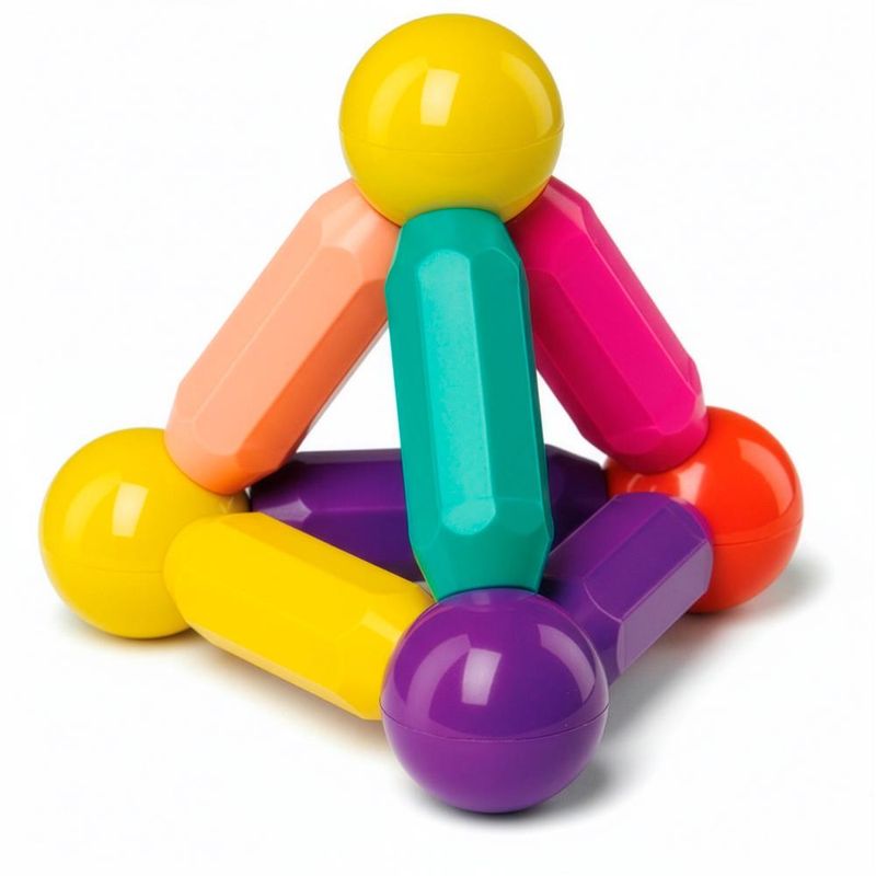 Jucarii, Copii si Bebe - Jucarii si jocuri - Seturi de constructie si cuburi - Seturi de constructie - Set constructie tije bile magnetice educative copii 100 piese, structuri 3d, multicolor - Infinity.ro