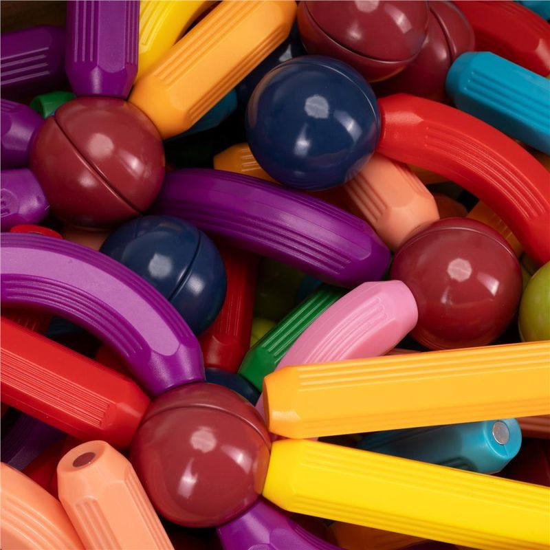 Jucarii, Copii si Bebe - Jucarii si jocuri - Seturi de constructie si cuburi - Seturi de constructie - Set constructie tije bile magnetice educative copii 100 piese, structuri 3d, multicolor - Infinity.ro