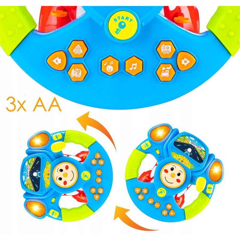 Jucarii, Copii si Bebe - Jucarii si jocuri - Jucarii & jocuri educative - Jucarii interactive - Jucarie interactiva volan muzical copii sunete si lumini, design realist, educativa, multicolor - Infinity.ro