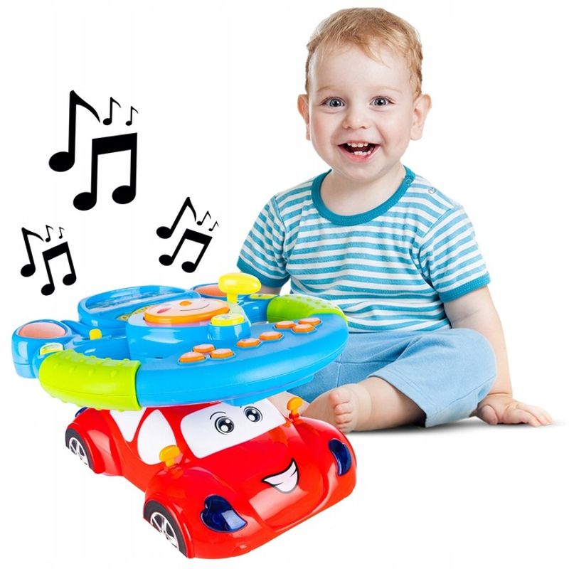 Jucarii, Copii si Bebe - Jucarii si jocuri - Jucarii & jocuri educative - Jucarii interactive - Jucarie interactiva volan muzical copii sunete si lumini, design realist, educativa, multicolor - Infinity.ro