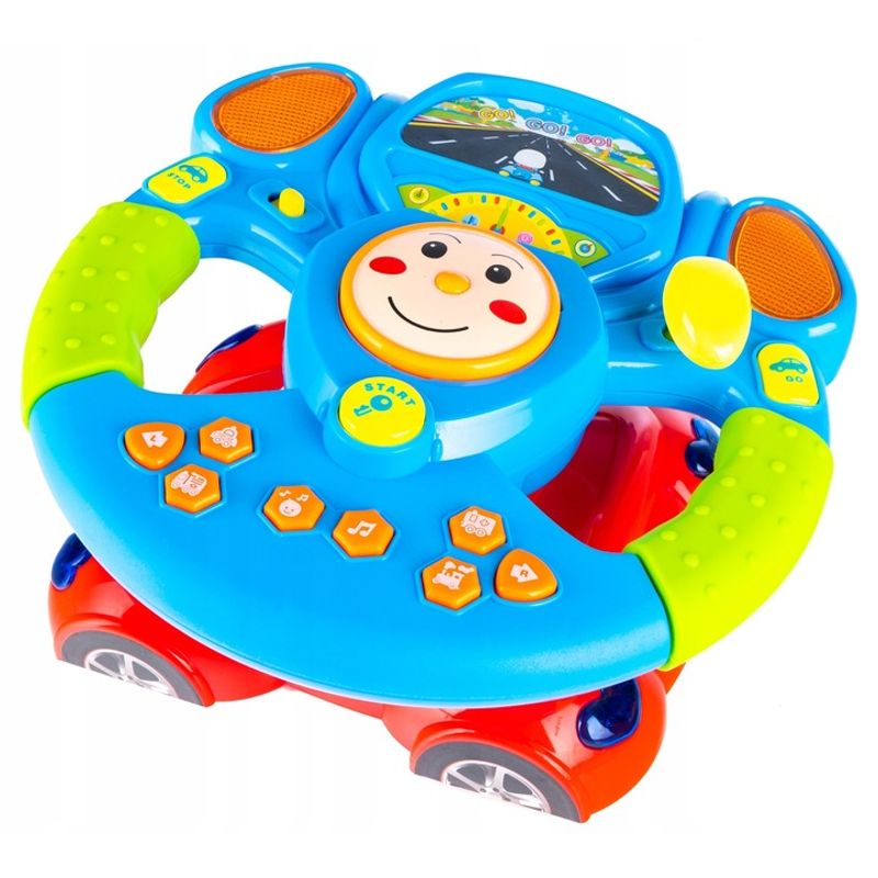 Jucarii, Copii si Bebe - Jucarii si jocuri - Jucarii & jocuri educative - Jucarii interactive - Jucarie interactiva volan muzical copii sunete si lumini, design realist, educativa, multicolor - Infinity.ro
