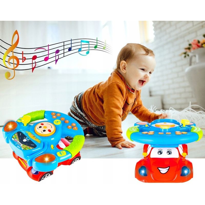 Jucarii, Copii si Bebe - Jucarii si jocuri - Jucarii & jocuri educative - Jucarii interactive - Jucarie interactiva volan muzical copii sunete si lumini, design realist, educativa, multicolor - Infinity.ro