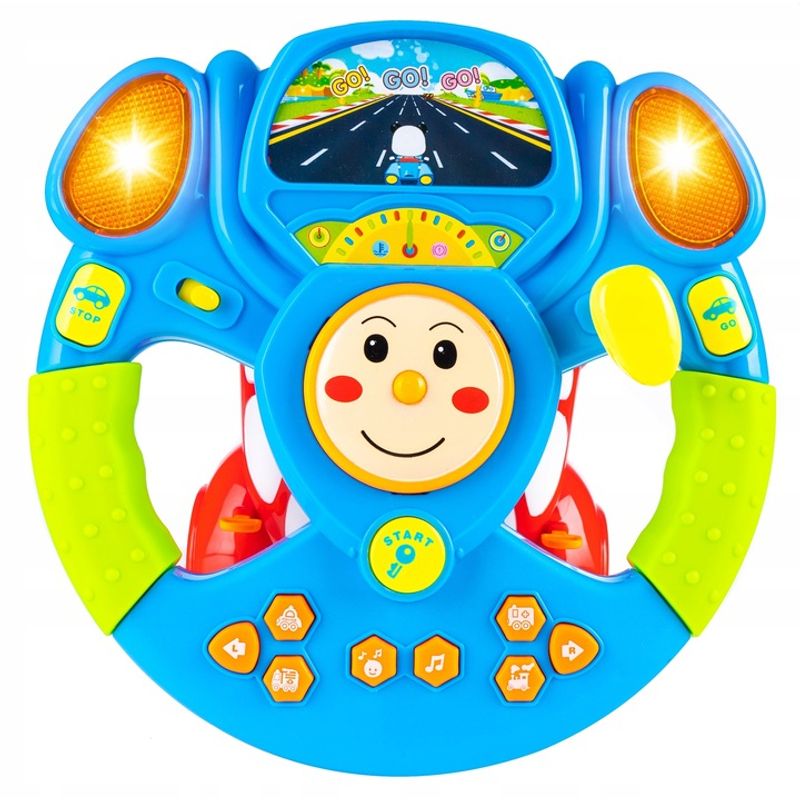 Jucarii, Copii si Bebe - Jucarii si jocuri - Jucarii & jocuri educative - Jucarii interactive - Jucarie interactiva volan muzical copii sunete si lumini, design realist, educativa, multicolor - Infinity.ro