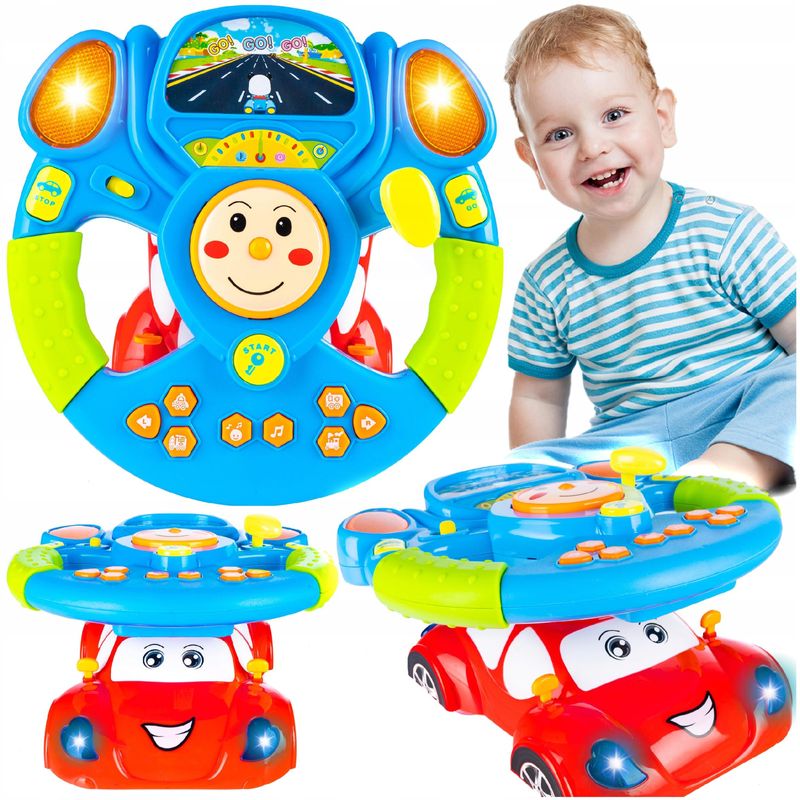 Jucarii, Copii si Bebe - Jucarii si jocuri - Jucarii & jocuri educative - Jucarii interactive - Jucarie interactiva volan muzical copii sunete si lumini, design realist, educativa, multicolor - Infinity.ro