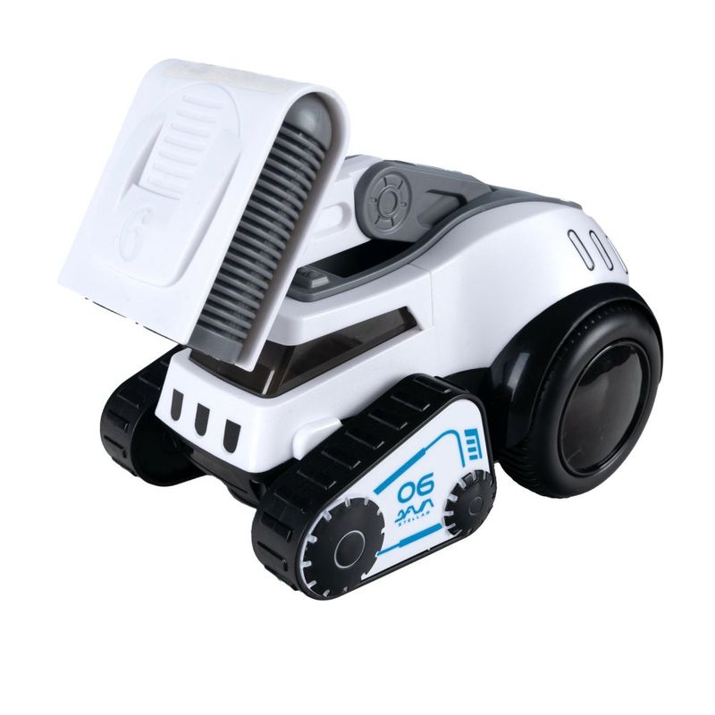 Jucarii, Copii si Bebe - Jucarii si jocuri - Vehicule si jucarii cu telecomanda - Roboti de jucarie - Robot rover interactiv copii muzica lumini dans engleza, 19x16x11 cm, educativ, alb - Infinity.ro