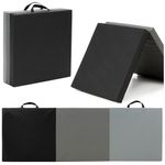 Sport si Outdoor - Fitness - Accesorii fitness - Saltele fitness - Saltea fitness pliabila 3 segmente pvc spuma epe maner, 180x60x6 cm, duritate medie, negru gri - Infinity.ro