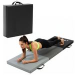 Sport si Outdoor - Fitness - Accesorii fitness - Saltele fitness - Saltea fitness pliabila 3 segmente pvc spuma epe maner, 180x60x6 cm, duritate medie, negru gri - Infinity.ro