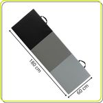 Sport si Outdoor - Fitness - Accesorii fitness - Saltele fitness - Saltea fitness pliabila 3 segmente pvc spuma epe maner, 180x60x6 cm, duritate medie, negru gri - Infinity.ro