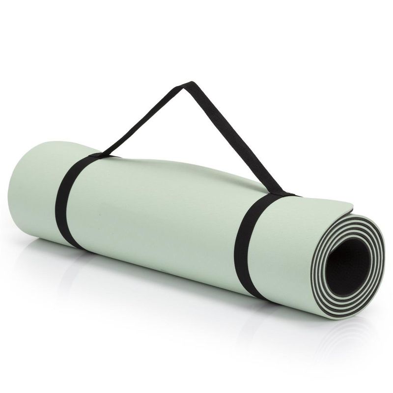 Sport si Outdoor - Fitness - Accesorii fitness - Saltele fitness - Saltea yoga antiderapanta din TPE, 183x61x0.6 cm, cu curea transport, verde - Infinity.ro