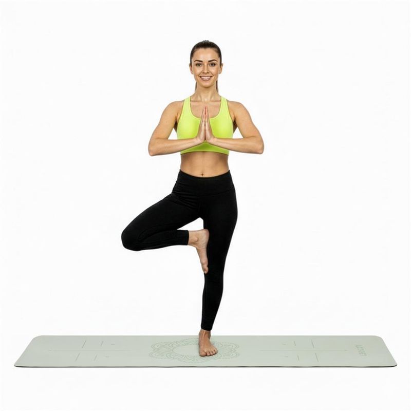 Sport si Outdoor - Fitness - Accesorii fitness - Saltele fitness - Saltea yoga antiderapanta din TPE, 183x61x0.6 cm, cu curea transport, verde - Infinity.ro
