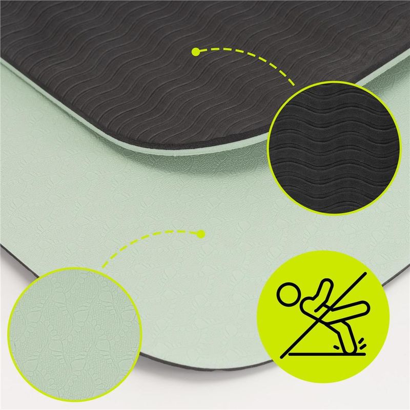 Sport si Outdoor - Fitness - Accesorii fitness - Saltele fitness - Saltea yoga antiderapanta din TPE, 183x61x0.6 cm, cu curea transport, verde - Infinity.ro