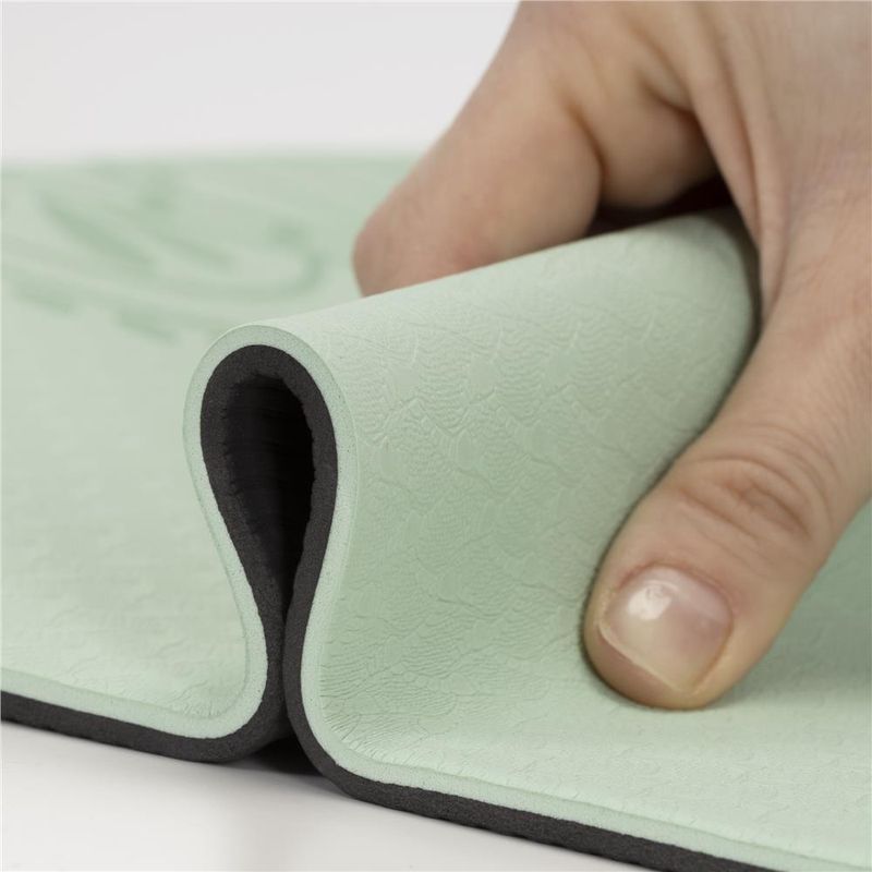 Sport si Outdoor - Fitness - Accesorii fitness - Saltele fitness - Saltea yoga antiderapanta din TPE, 183x61x0.6 cm, cu curea transport, verde - Infinity.ro