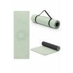 Sport si Outdoor - Fitness - Accesorii fitness - Saltele fitness - Saltea yoga antiderapanta din TPE, 183x61x0.6 cm, cu curea transport, verde - Infinity.ro