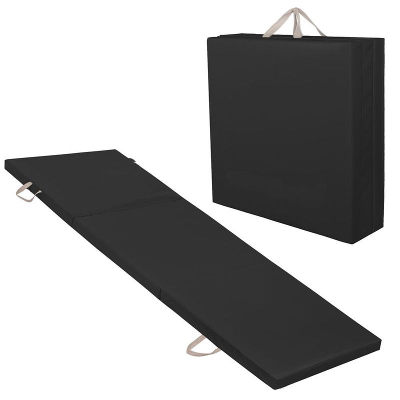 Sport si Outdoor - Fitness - Accesorii fitness - Saltele fitness - Saltea fitness groasa pliabila antrenament gimnastica yoga, 180x60x5 cm, confort, negru - Infinity.ro