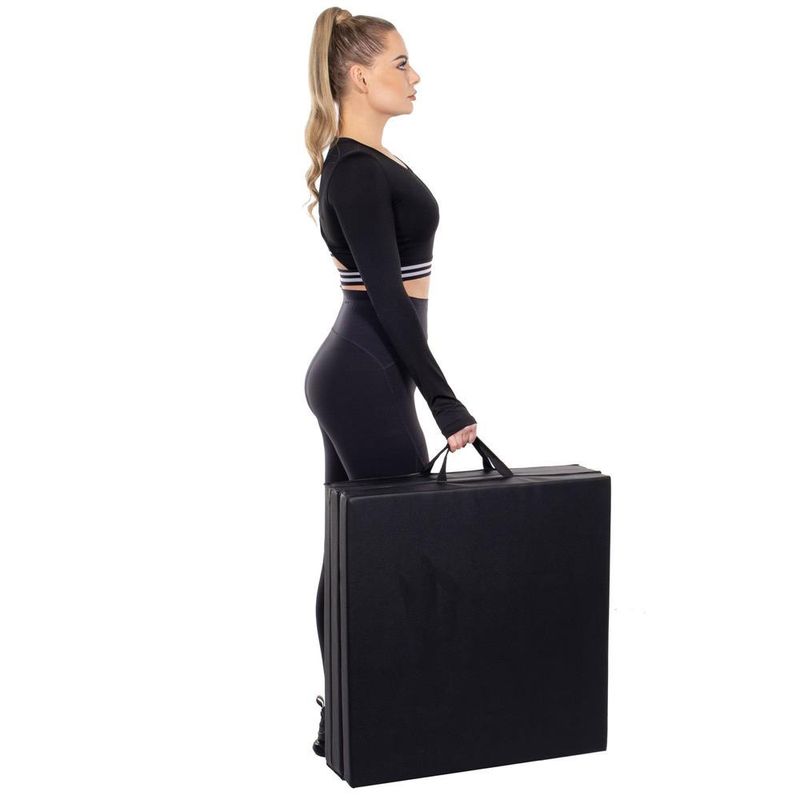 Sport si Outdoor - Fitness - Accesorii fitness - Saltele fitness - Saltea fitness groasa pliabila antrenament gimnastica yoga, 180x60x5 cm, confort, negru - Infinity.ro