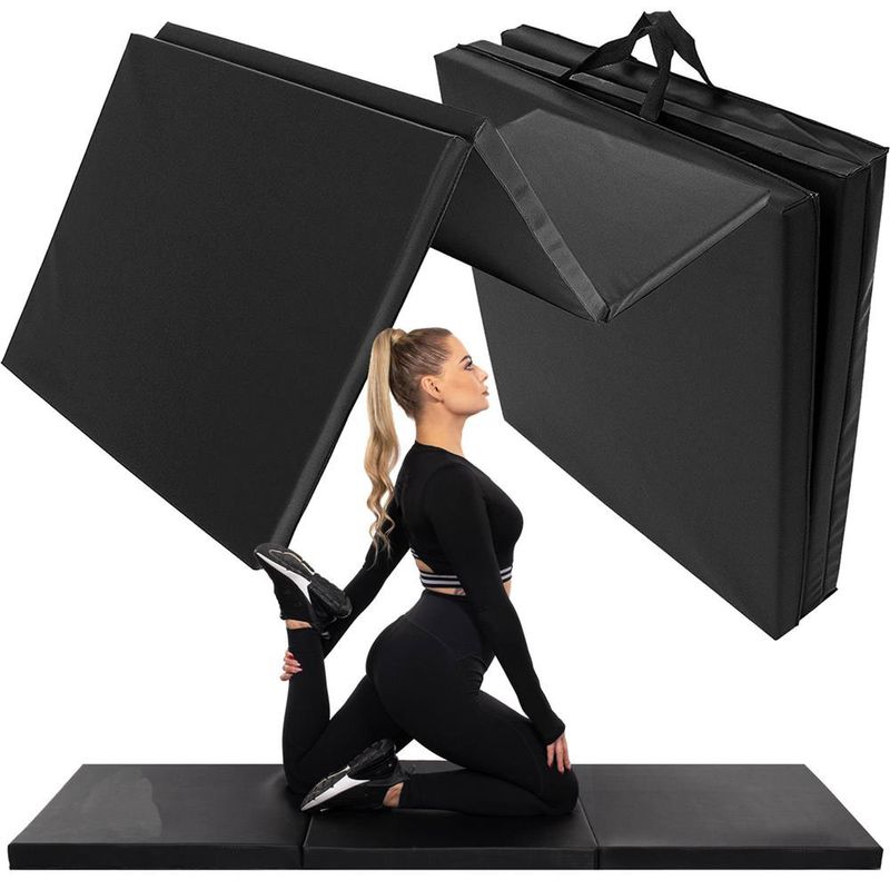 Sport si Outdoor - Fitness - Accesorii fitness - Saltele fitness - Saltea fitness groasa pliabila antrenament gimnastica yoga, 180x60x5 cm, confort, negru - Infinity.ro