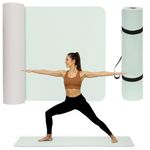 Sport si Outdoor - Fitness - Accesorii fitness - Saltele fitness - Saltea fitness antiderapanta din TPE, 183x61x1 cm, cu curea transport, verde menta - Infinity.ro