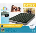 Sport si Outdoor - Camping - Saltele si accesorii pentru somn - Saltele camping - Saltea gonflabila intex prestige dura-beam queen pompa inclusa, 152x203x25 cm, confort, verde - Infinity.ro
