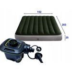 Sport si Outdoor - Camping - Saltele si accesorii pentru somn - Saltele camping - Saltea gonflabila intex prestige dura-beam queen pompa inclusa, 152x203x25 cm, confort, verde - Infinity.ro
