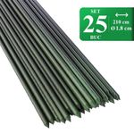 Casa si Gradina - Gradina si terasa - Mobilier exterior - Accesorii pentru gradina - Set 25 araci/suport pentru rosii, castraveti, fasole, metal + PVC, verde, 210x1.8 cm, Artool - Infinity.ro