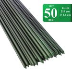 Casa si Gradina - Gradina si terasa - Mobilier exterior - Accesorii pentru gradina - Set 50 araci/suport pentru rosii, castraveti, fasole, metal + PVC, verde, 210x1.6 cm, Artool - Infinity.ro