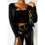 Fashion, accesorii si bijuterii - Femei - Imbracaminte femei - Camasi si bluze femei - Bluză femei Jumeon, 70% bumbac și 30% poliester, negru, 215XHN1257 - L - Infinity.ro