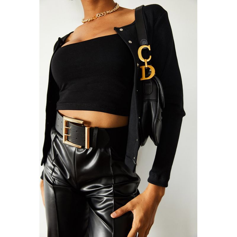 Fashion, accesorii si bijuterii - Femei - Imbracaminte femei - Camasi si bluze femei - Bluză femei Jumeon, 70% bumbac și 30% poliester, negru, 215XHN1257 - L - Infinity.ro