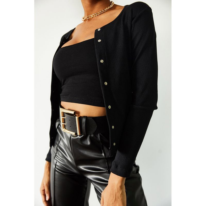 Fashion, accesorii si bijuterii - Femei - Imbracaminte femei - Camasi si bluze femei - Bluză femei Jumeon, 70% bumbac și 30% poliester, negru, 215XHN1257 - L - Infinity.ro
