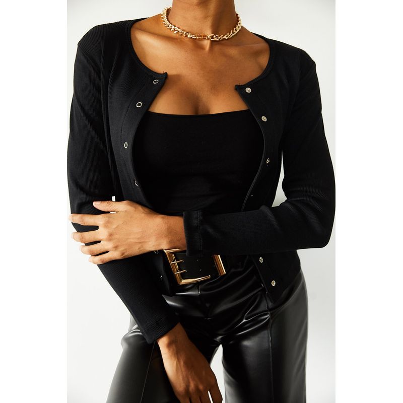 Fashion, accesorii si bijuterii - Femei - Imbracaminte femei - Camasi si bluze femei - Bluză femei Jumeon, 70% bumbac și 30% poliester, negru, 215XHN1257 - S - Infinity.ro