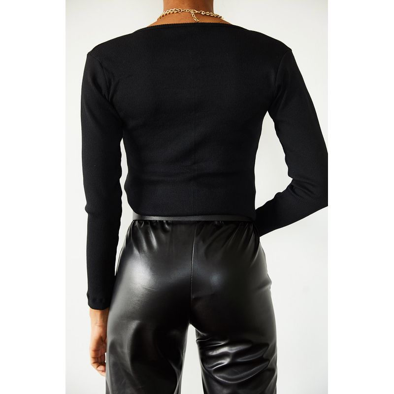 Fashion, accesorii si bijuterii - Femei - Imbracaminte femei - Camasi si bluze femei - Bluză femei Jumeon, 70% bumbac și 30% poliester, negru, 215XHN1257 - S - Infinity.ro