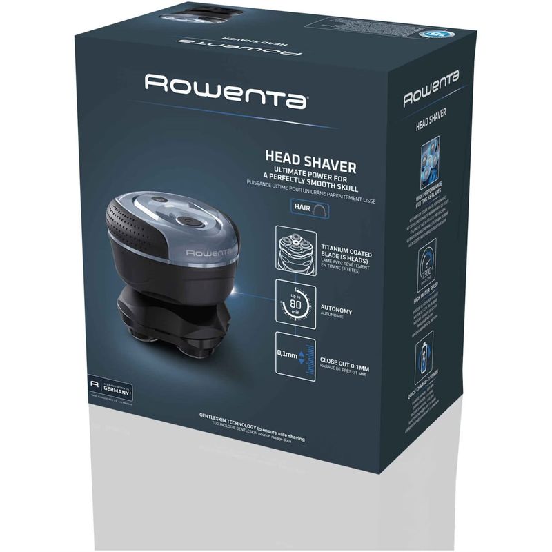 Ingrijire personala si Cosmetice - Aparate & accesorii ingrijire personala - Aparate de ras si tuns - Aparate de ras electrice - Aparat de ras pentru cap Rowenta Head Shaver TN3110E0, pana la 80 minute autonomie, 7300 RPM, 5 capete flexibile - Infinity.ro