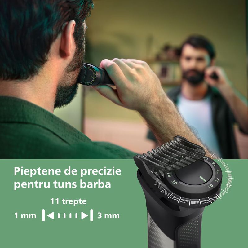 Ingrijire personala si Cosmetice - Aparate & accesorii ingrijire personala - Aparate de ras si tuns - Aparate de tuns - Aparat de tuns barba & parul de pe cap si corp 20in1 PHILIPS All-in-One MG9557/15 +OneBlade, autonomie 120 min - Infinity.ro