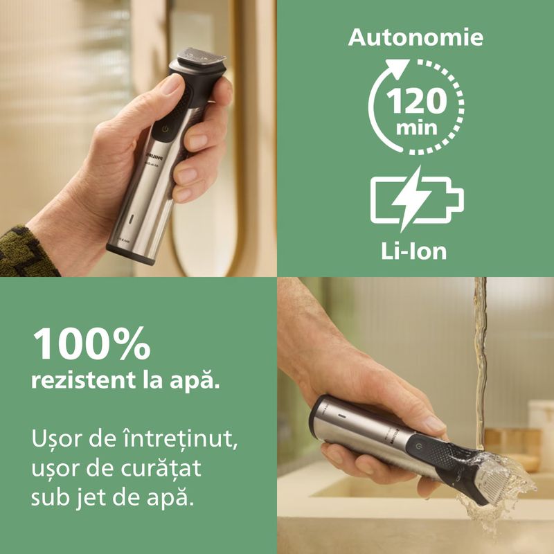 Ingrijire personala si Cosmetice - Aparate & accesorii ingrijire personala - Aparate de ras si tuns - Aparate de tuns - Aparat de tuns barba & parul de pe cap si corp 20in1 PHILIPS All-in-One MG9557/15 +OneBlade, autonomie 120 min - Infinity.ro