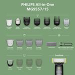 Ingrijire personala si Cosmetice - Aparate & accesorii ingrijire personala - Aparate de ras si tuns - Aparate de tuns - Aparat de tuns barba & parul de pe cap si corp 20in1 PHILIPS All-in-One MG9557/15 +OneBlade, autonomie 120 min - Infinity.ro