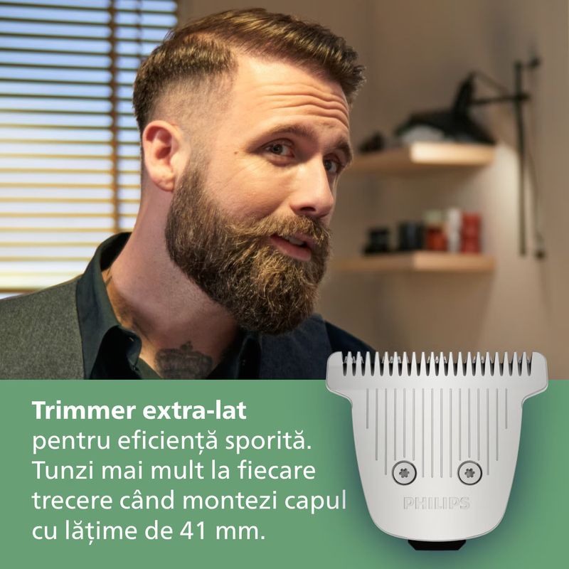 Ingrijire personala si Cosmetice - Aparate & accesorii ingrijire personala - Aparate de ras si tuns - Aparate de tuns - Aparat de tuns barba & parul de pe cap si corp 20in1 PHILIPS All-in-One MG9557/15 +OneBlade, autonomie 120 min - Infinity.ro
